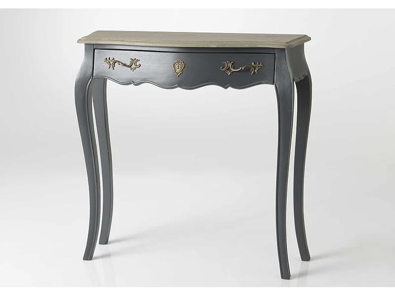 Petite console grise 1 tiroir Murano 80x25 Chêne