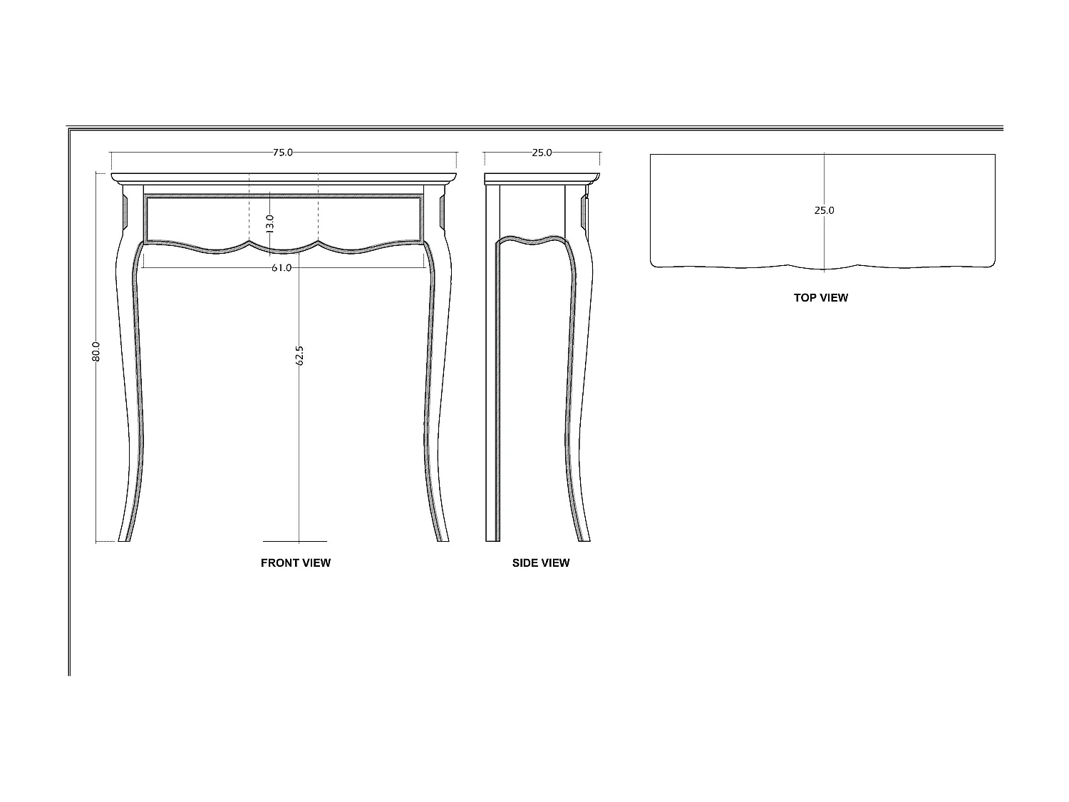 Petite console beige Maddy 80x25 bois de Mindi