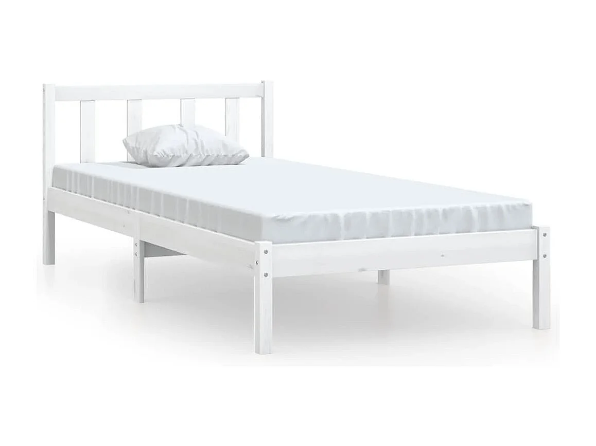Estructura de cama madera maciza de pino individual 90x190 cm