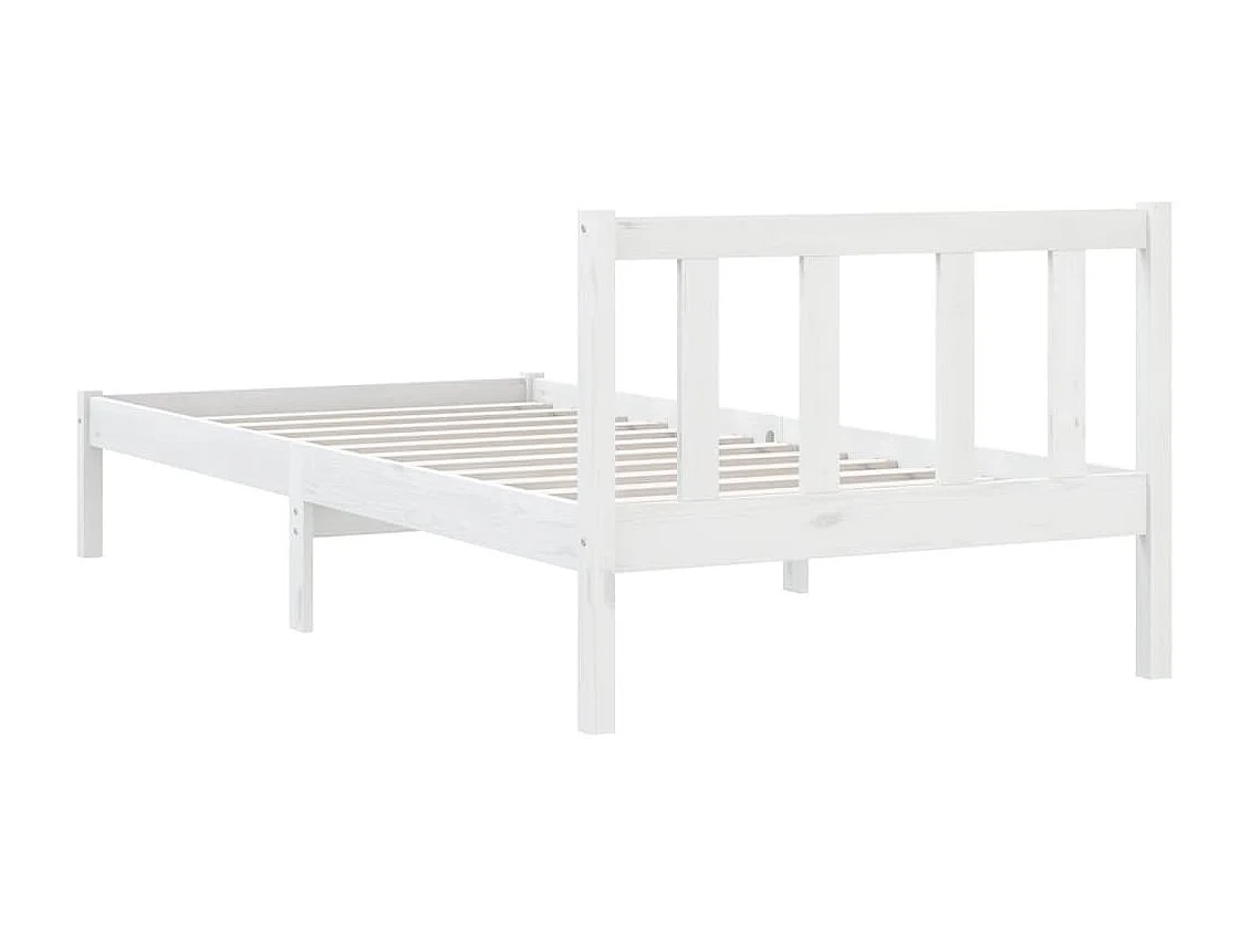 Estructura de cama madera maciza de pino individual 90x190 cm