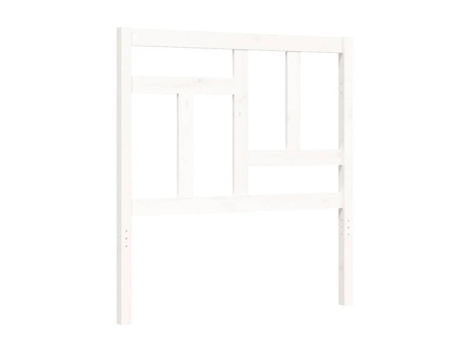 Estrutura cama de solteiro c/ cabeceira madeira maciça branco