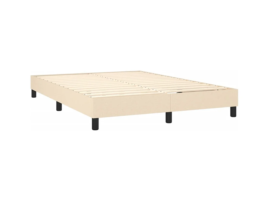 Lit à sommier tapissier avec matelas Crème 140x200 cm Tissu