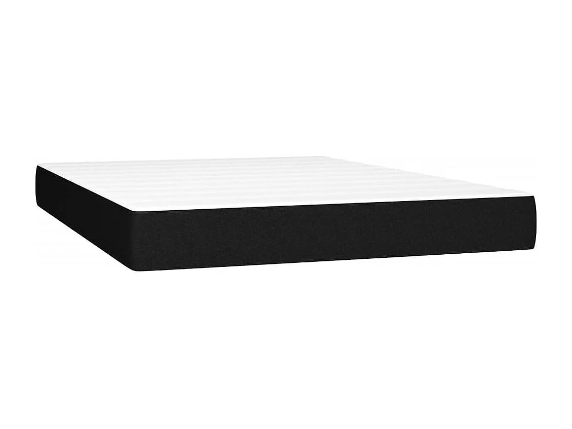 Cama box spring con colchón tela negro 140x190 cm