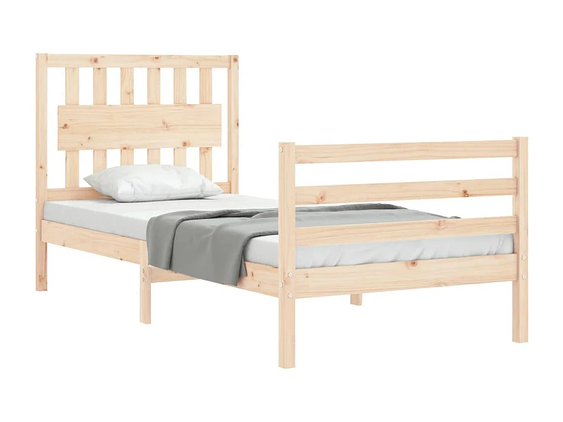 Estructura de cama con cabecero madera maciza