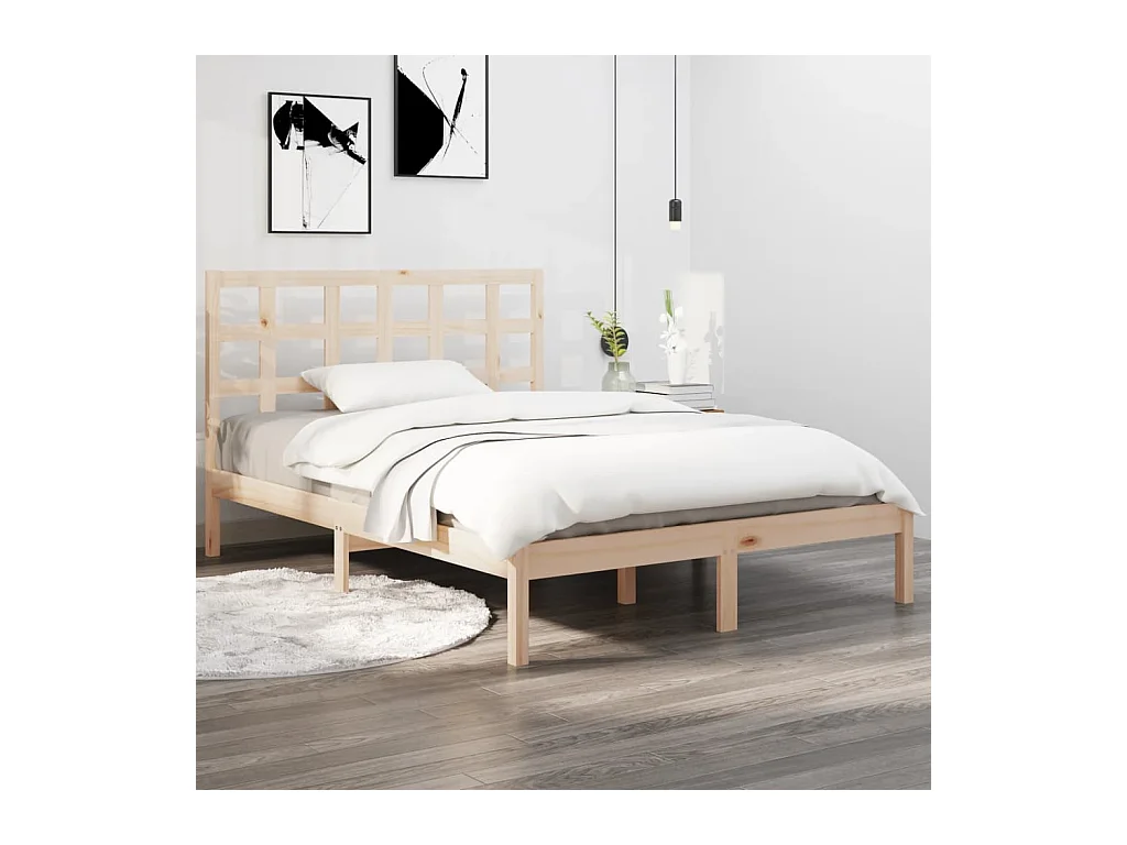 Estructura de cama de madera maciza de pino 160x200 cm