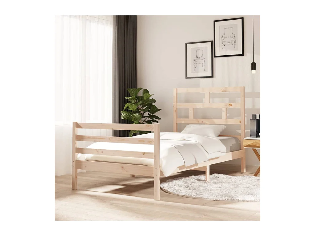 Cadre de lit Bois de pin massif 100x200 cm