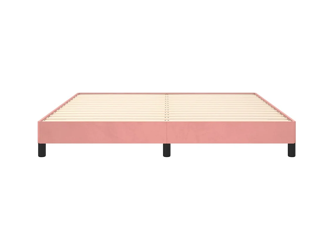 Estructura de cama de terciopelo rosa 160x200 cm
