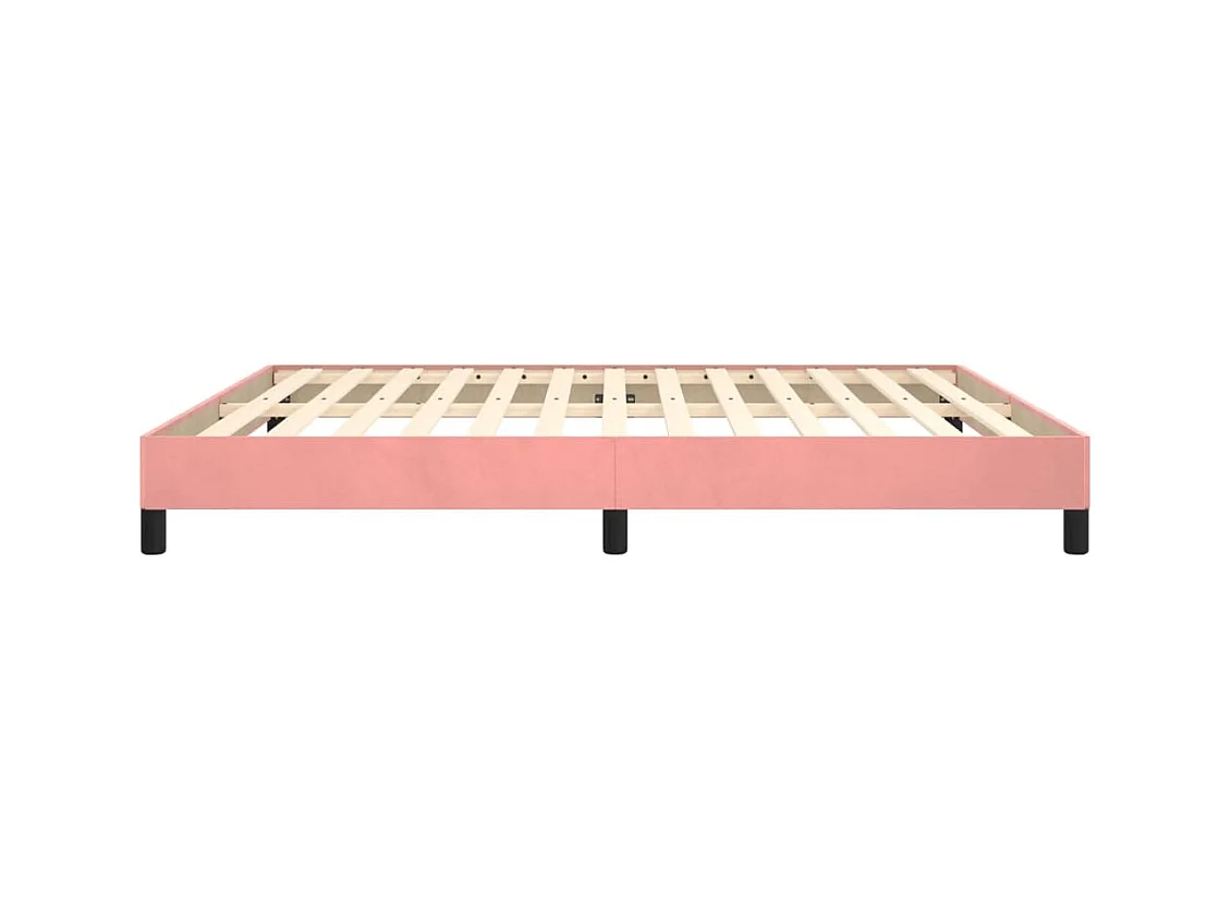 Estructura de cama de terciopelo rosa 160x200 cm