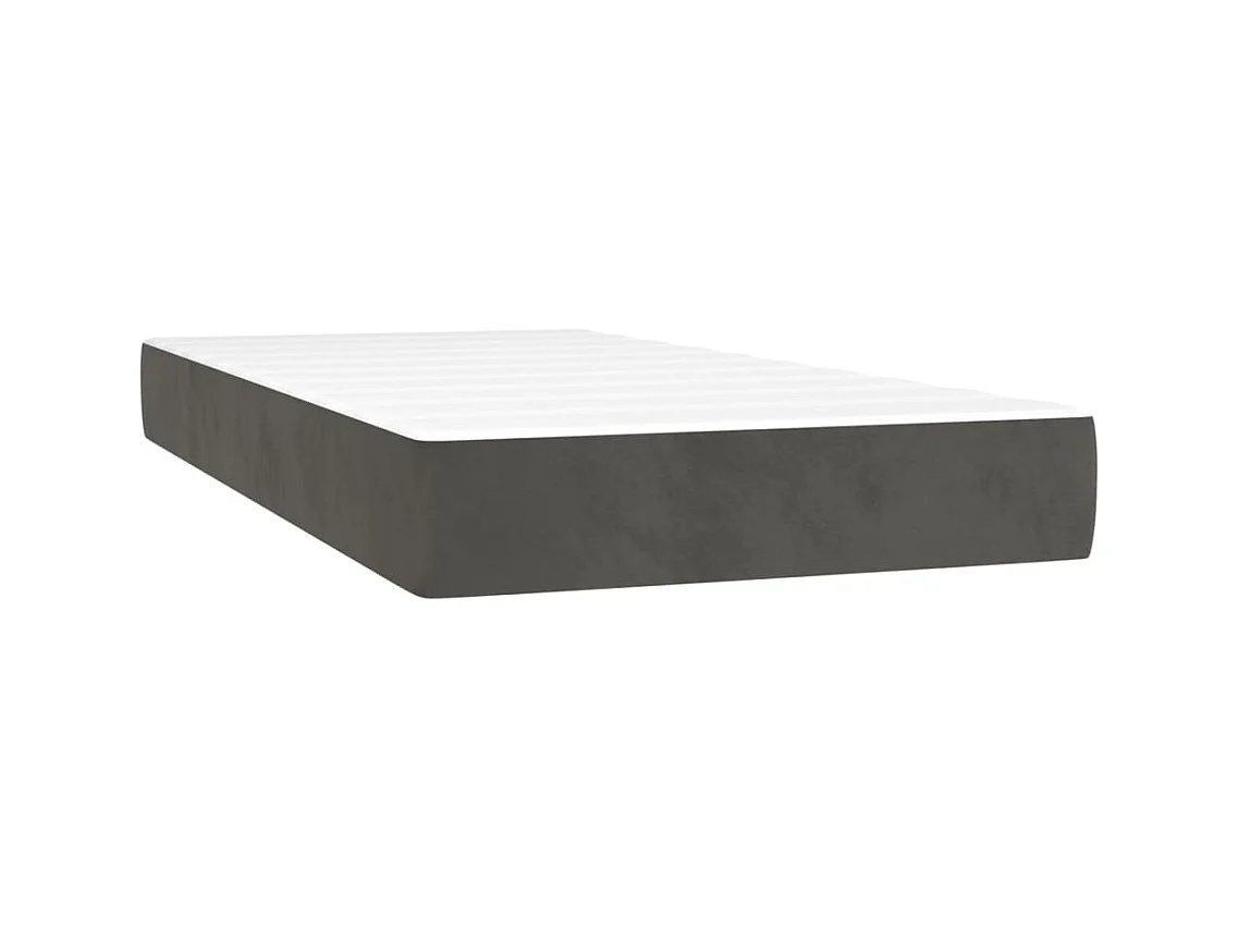 Lit à sommier tapissier avec matelas Gris foncé 100x200 cm
