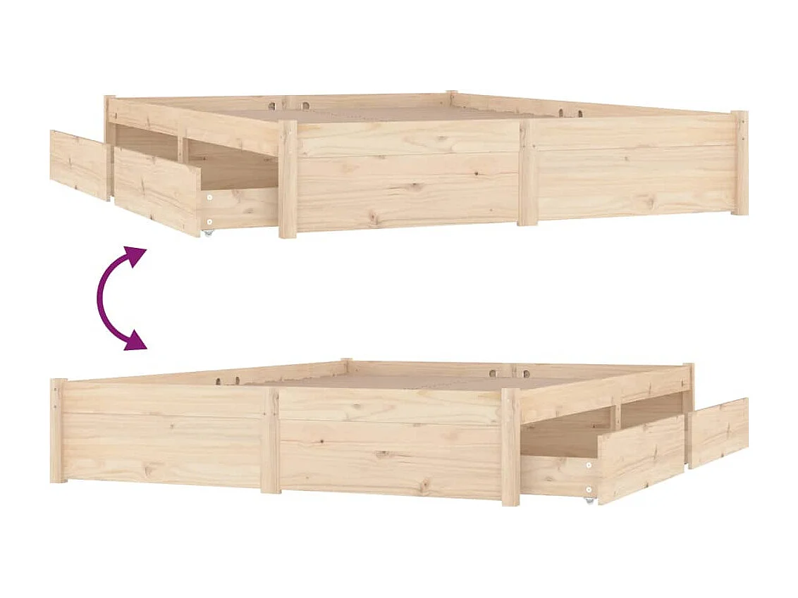 Estrutura de cama com gavetas 140x190 cm