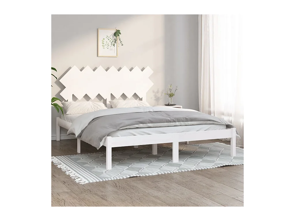 Bedframe massief hout wit 140x190 cm