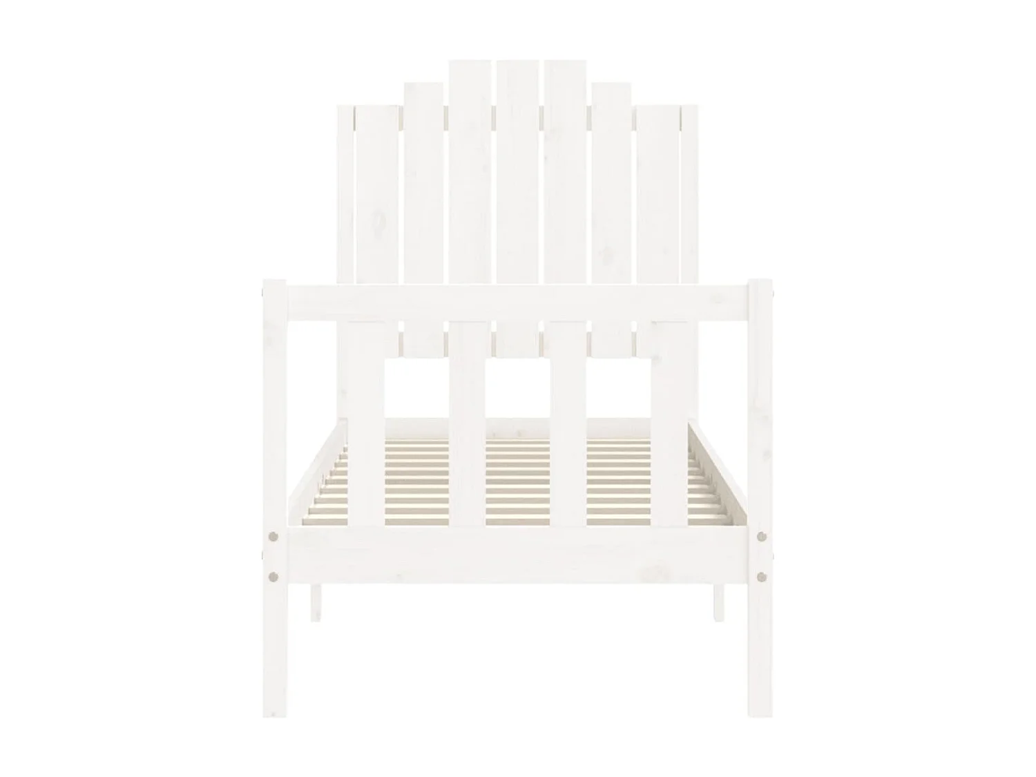 Cadre de lit avec tête de lit blanc petit simple bois massif