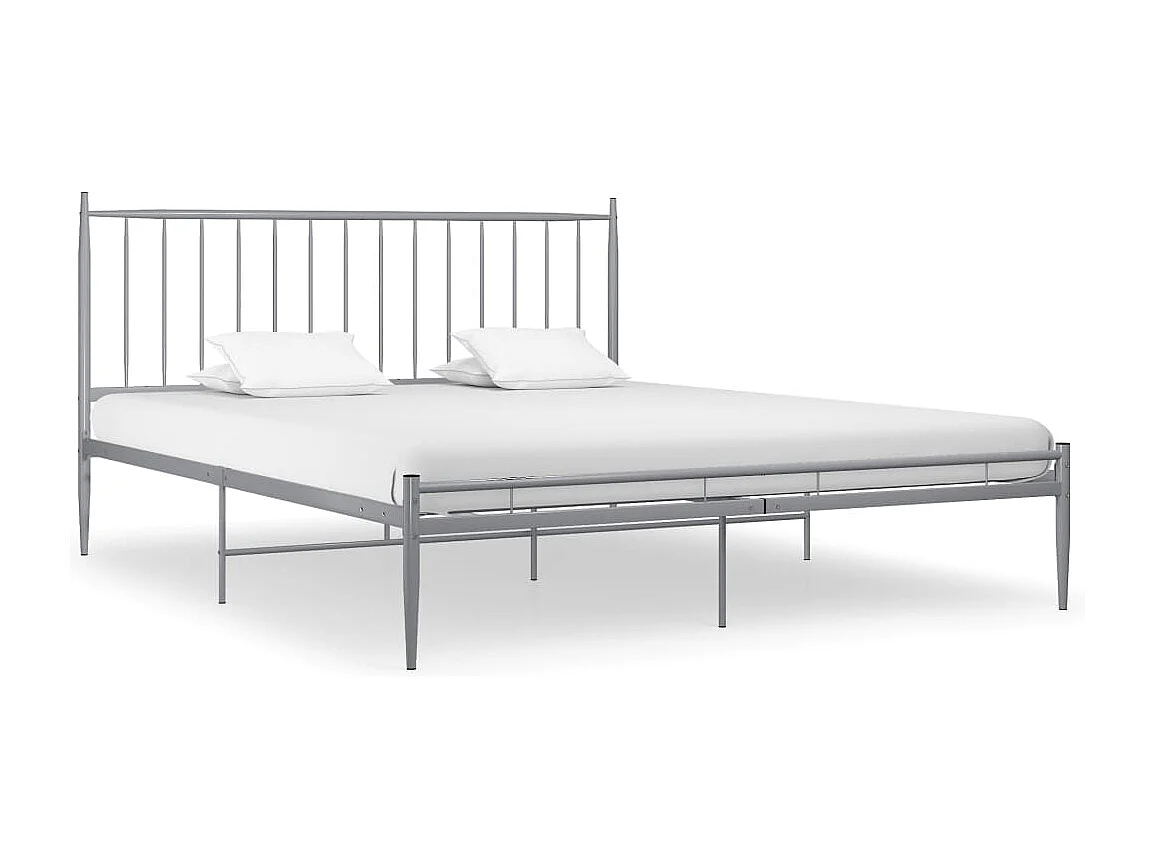 Estructura de cama de metal gris 180x200 cm