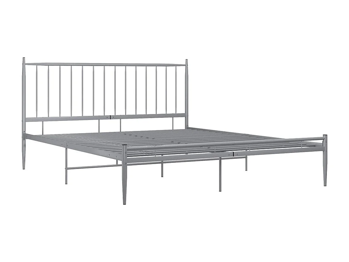 Estructura de cama de metal gris 180x200 cm