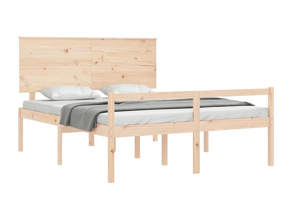 Estructura de cama con cabecero madera maciza 160x200 cm