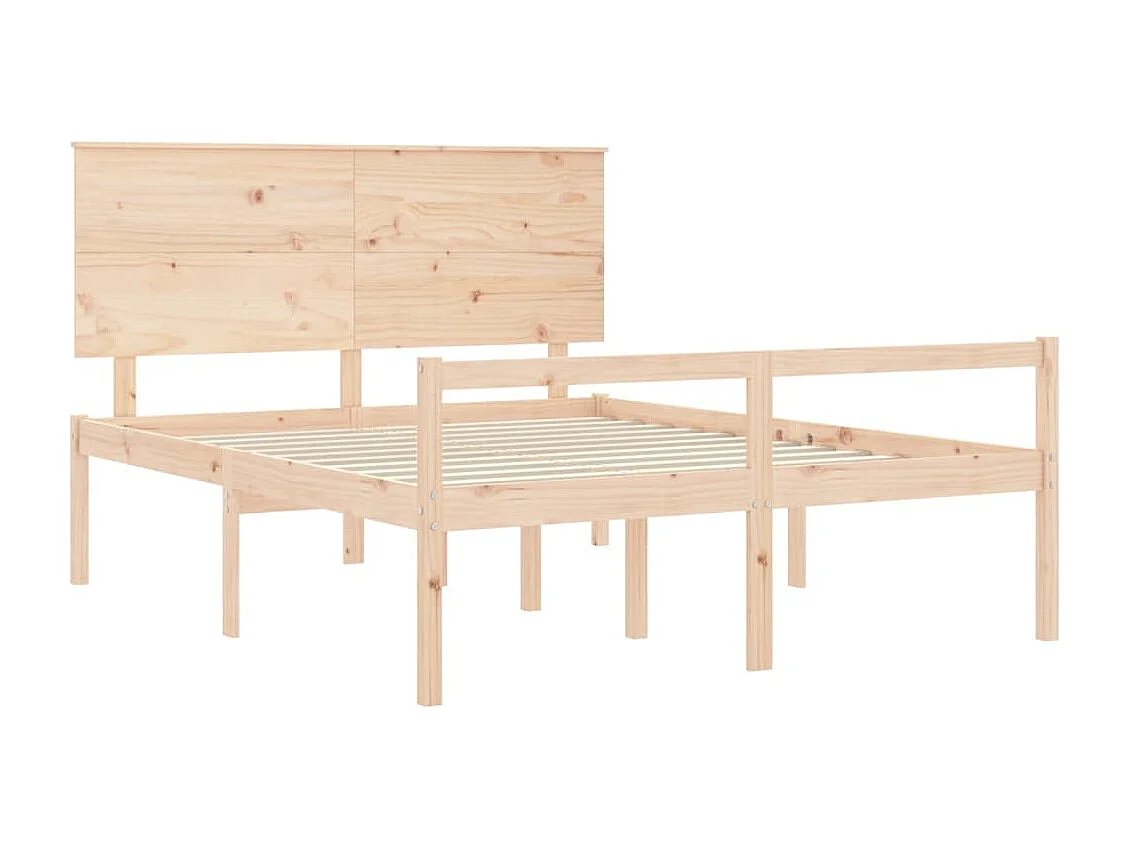 Estructura de cama con cabecero madera maciza 160x200 cm