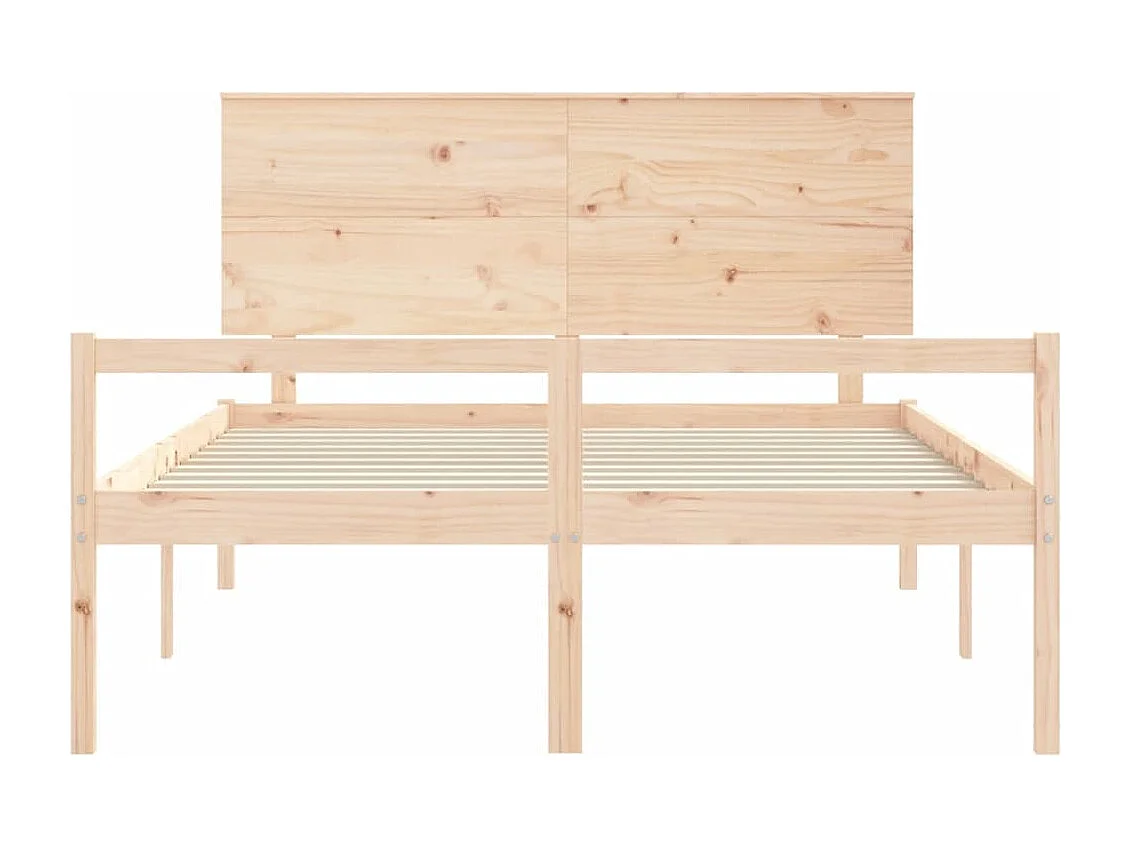 Estructura de cama con cabecero madera maciza 160x200 cm