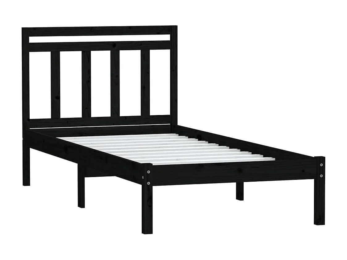 Estructura de cama madera maciza de pino negro 100x200 cm
