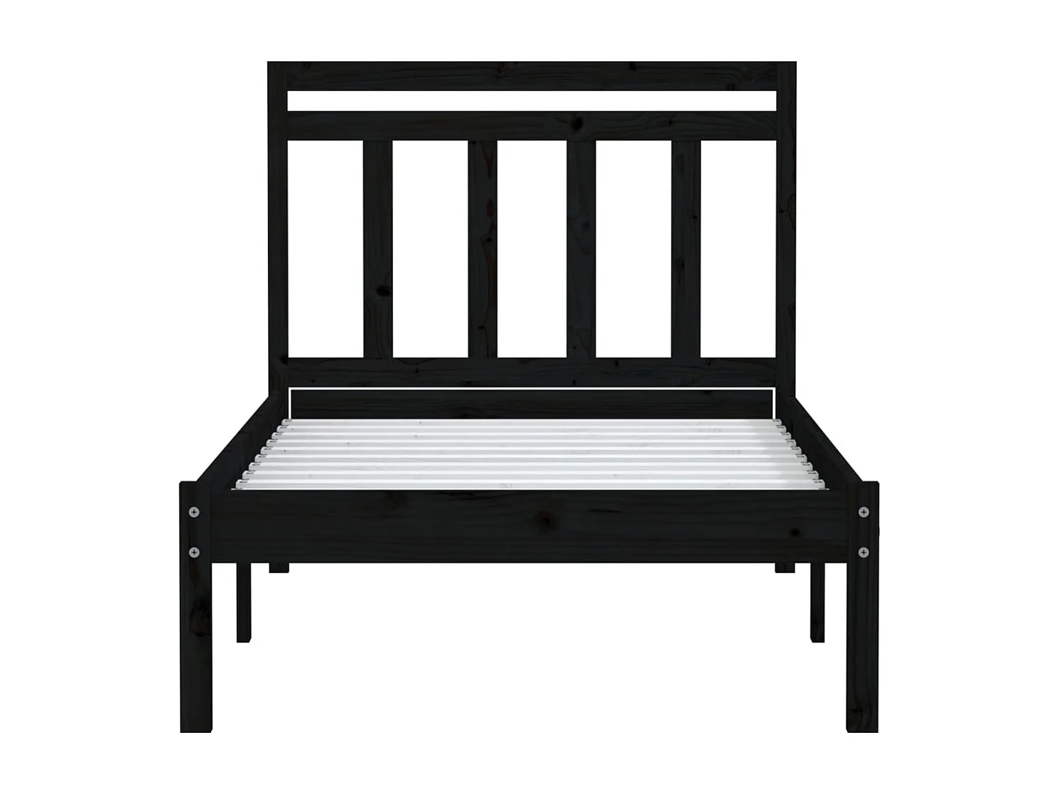 Estructura de cama madera maciza de pino negro 100x200 cm