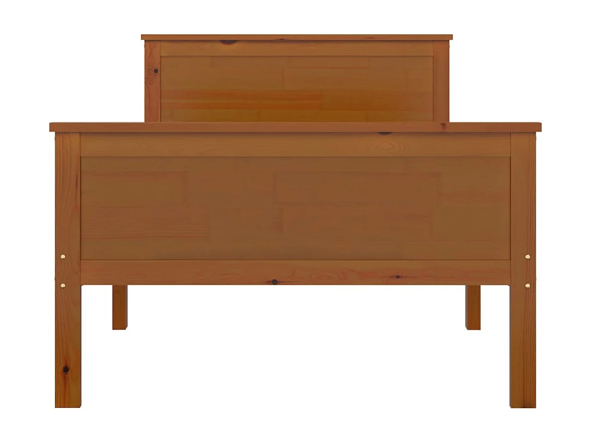 Estructura de cama madera maciza pino marrón miel 90x200 cm