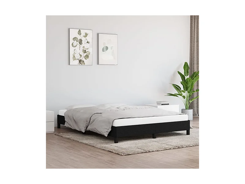 Cadre de lit Noir 140x190 cm Tissu