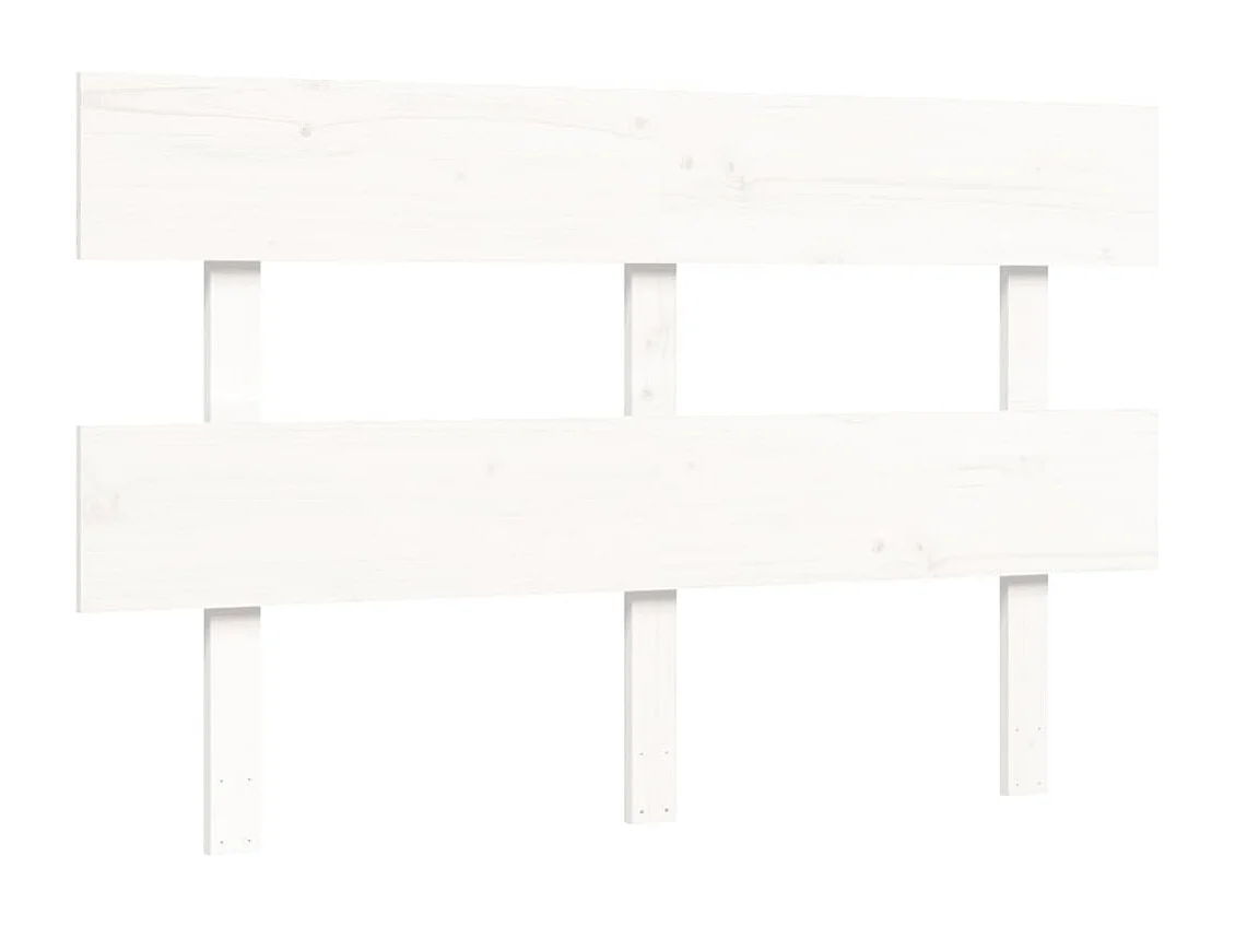 Estrutura de cama de casal c/ cabeceira madeira maciça branco