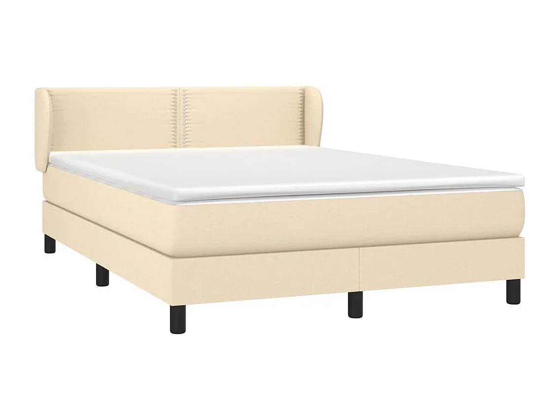 Cama com molas/colchão 140x190 cm tecido cor creme