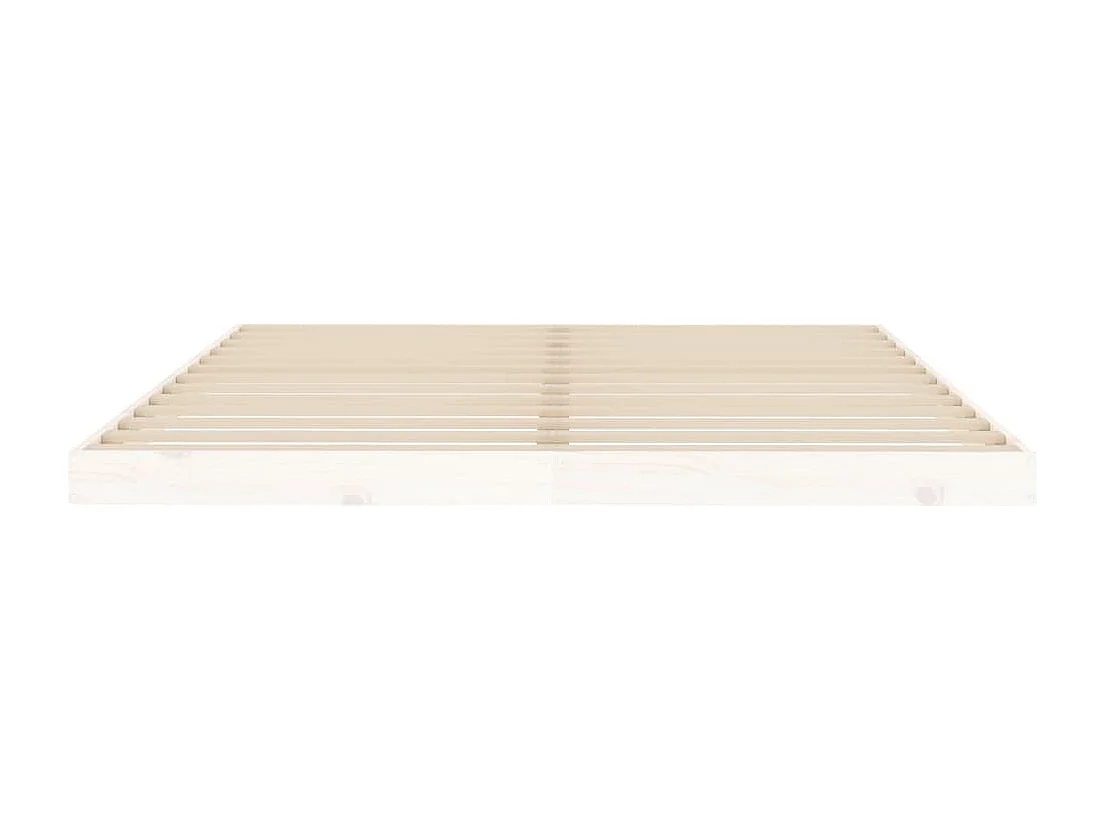 Estructura de cama de madera maciza de pino blanco 160x200 cm
