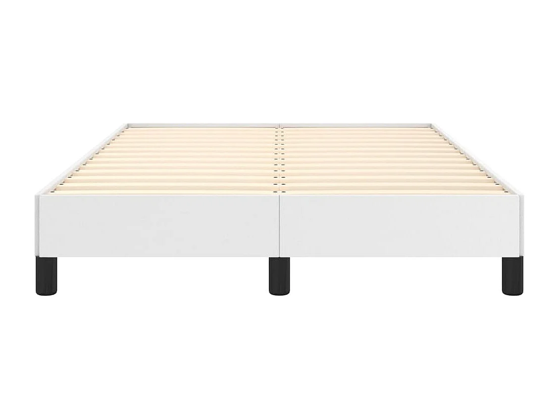 Estructura de cama cuero sintético blanco 120x190 cm