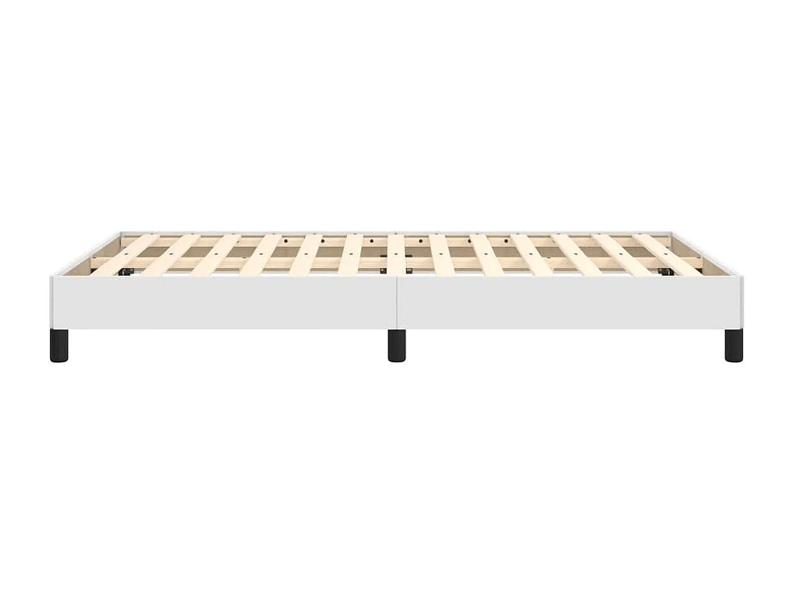 Estructura de cama cuero sintético blanco 120x190 cm