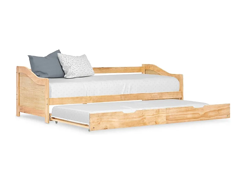 Cadre de lit extensible Bois de pin 90x200 cm