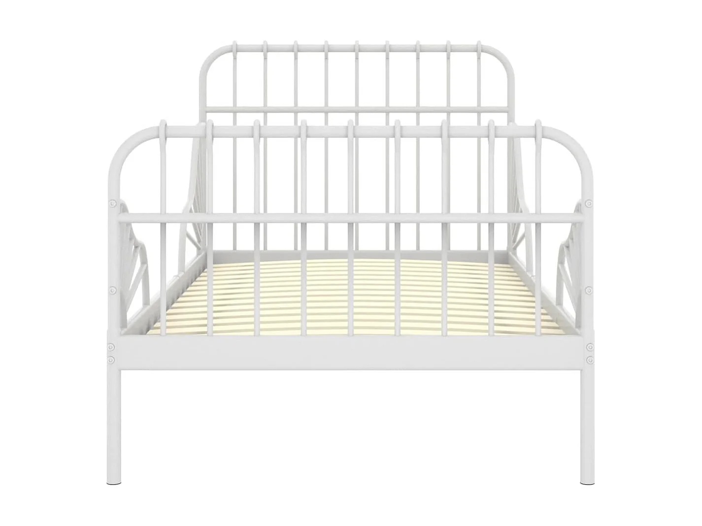 Estructura de cama extensible metal blanca 80x130/200 cm