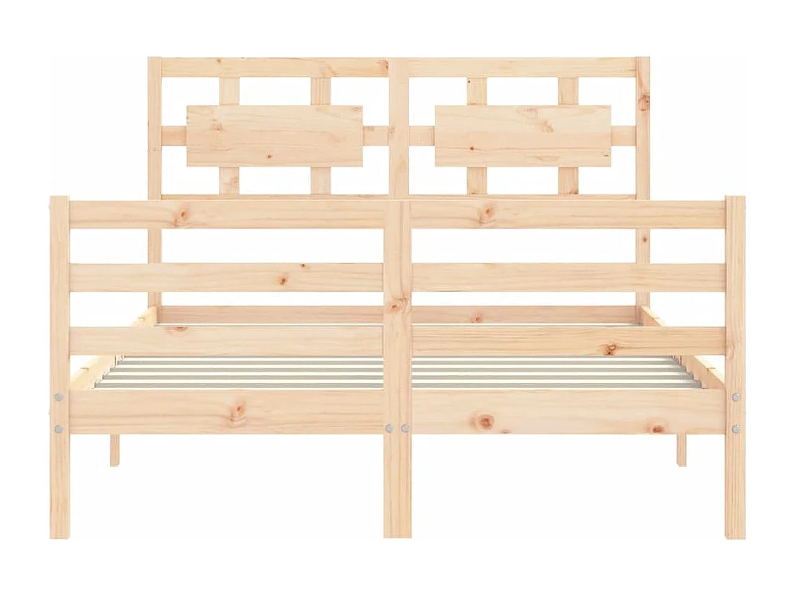 Estrutura de cama de casal c/ cabeceira madeira maciça