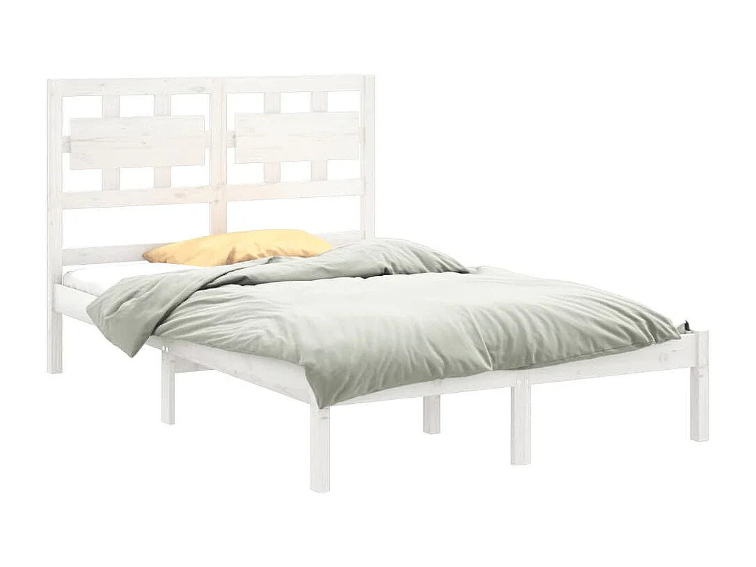 Estructura de cama madera maciza de pino blanca 120x200 cm