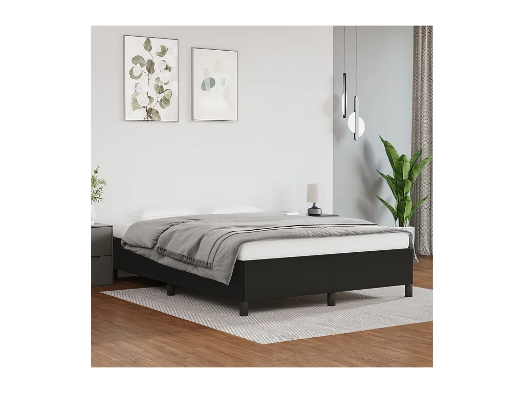 Bedframe kunstleer zwart 140x190 cm