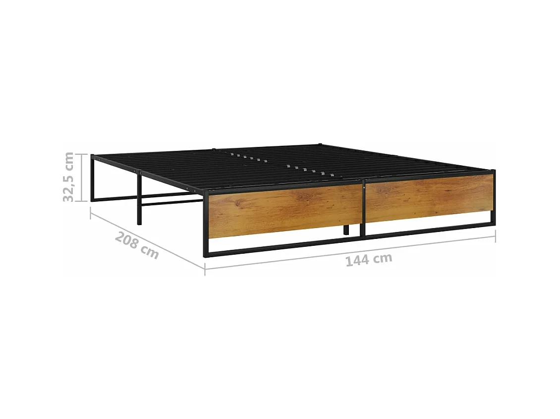 Estrutura de cama 140x200 cm metal preto