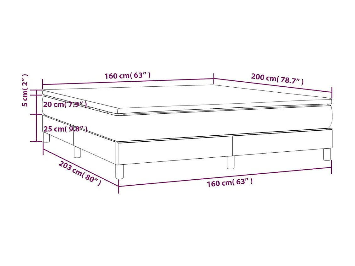 Lit à sommier tapissier avec matelas Noir 160x200 cm Tissu