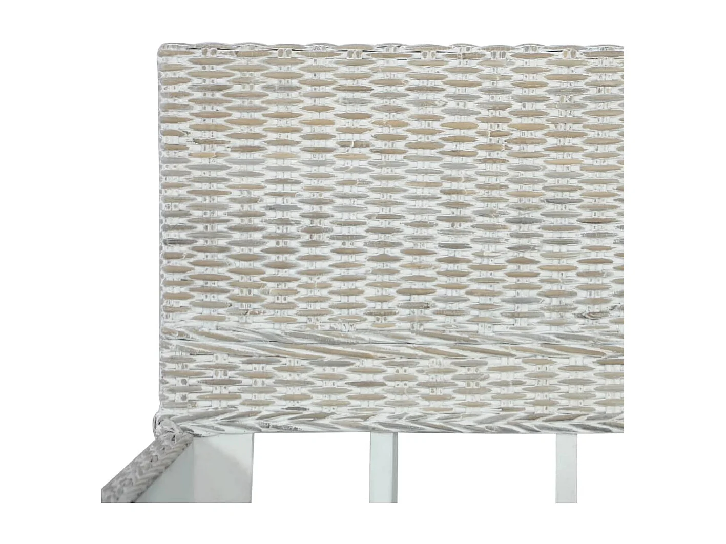 Estrutura de cama 140x200 cm vime genuíno cinzento