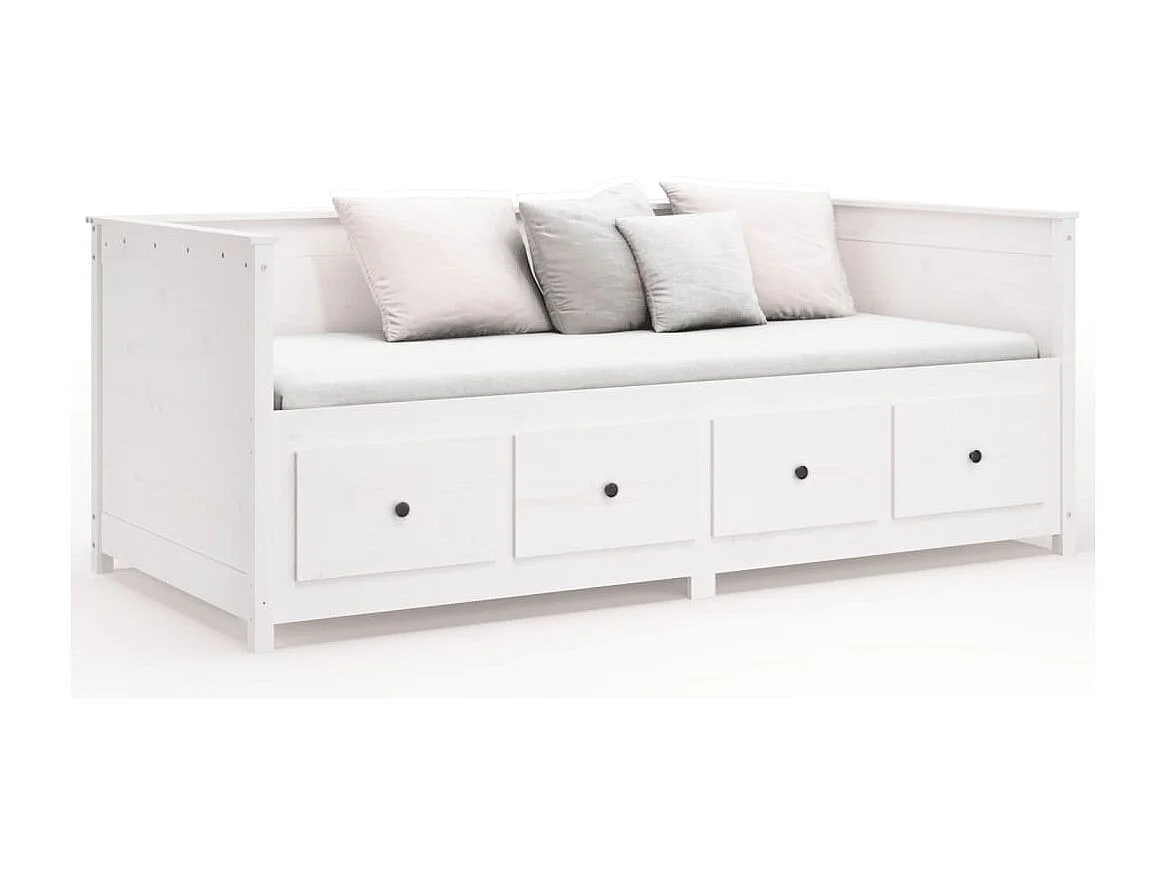 Sofá cama madera maciza de pino blanco 80x200 cm