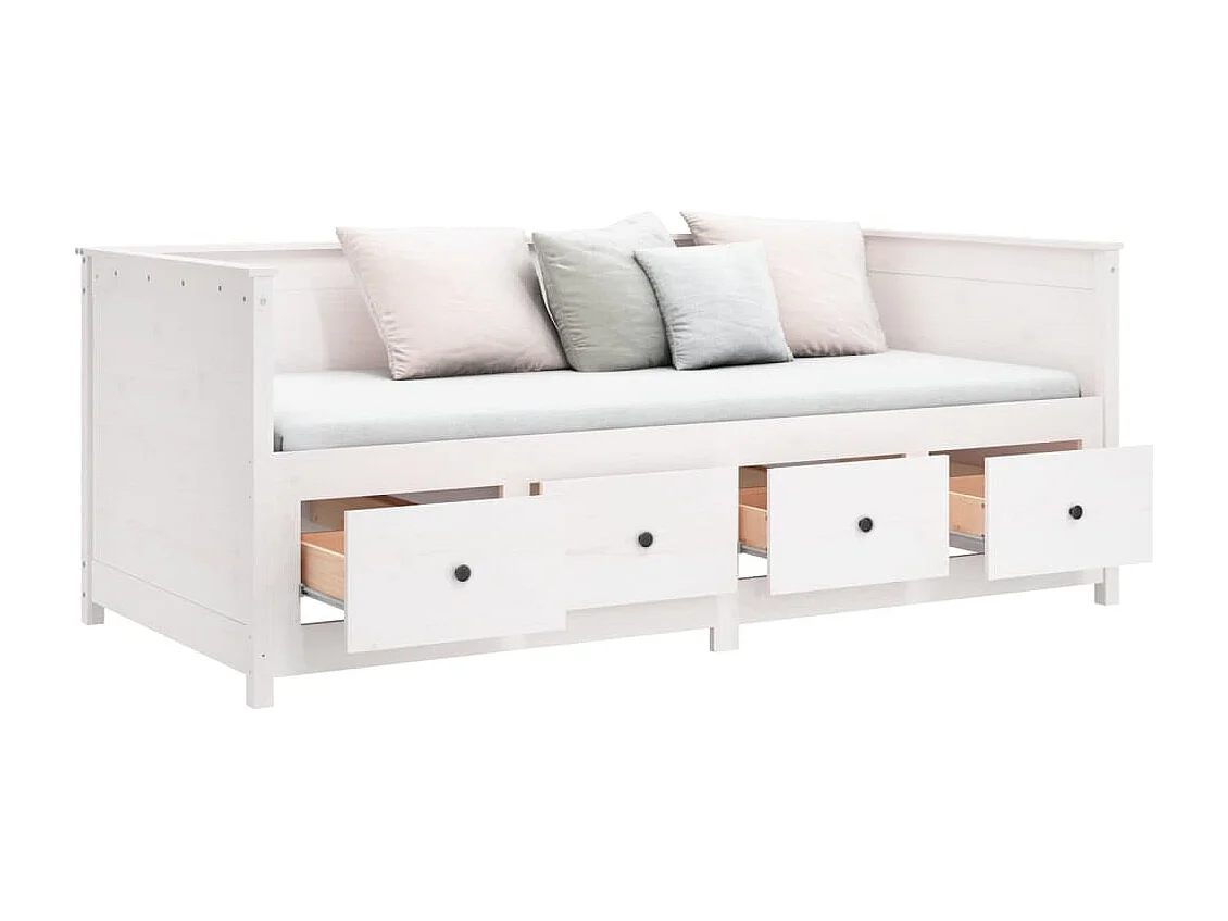 Sofá-cama 80x200 cm madeira de pinho maciça branco