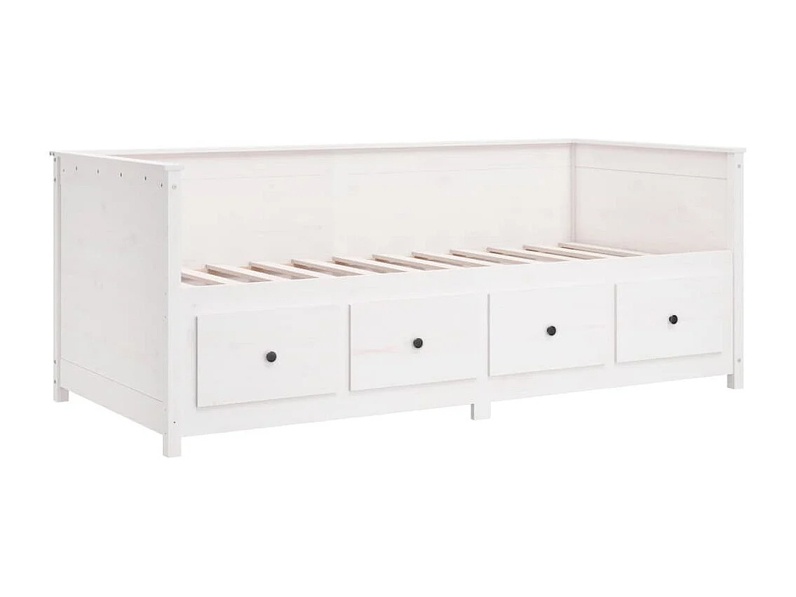 Sofá-cama 80x200 cm madeira de pinho maciça branco