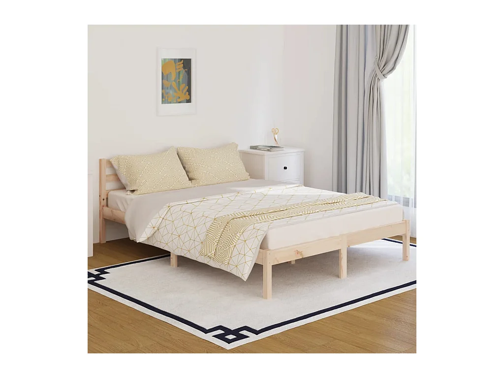 Cadre de lit Bois de pin massif 140x200 cm