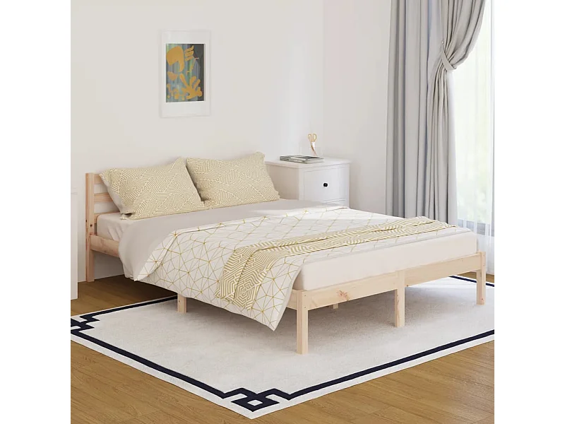 Estrutura de cama 140x200 cm pinho maciço