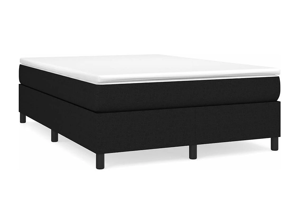 Lit à sommier tapissier avec matelas Noir 140x190 cm Tissu