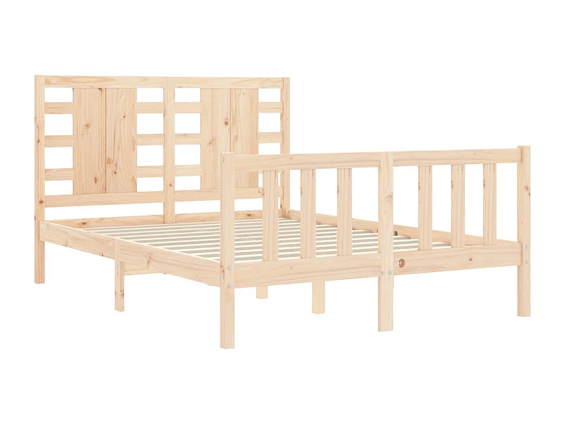 Estrutura de cama com cabeceira 120x200 cmmadeira maciça