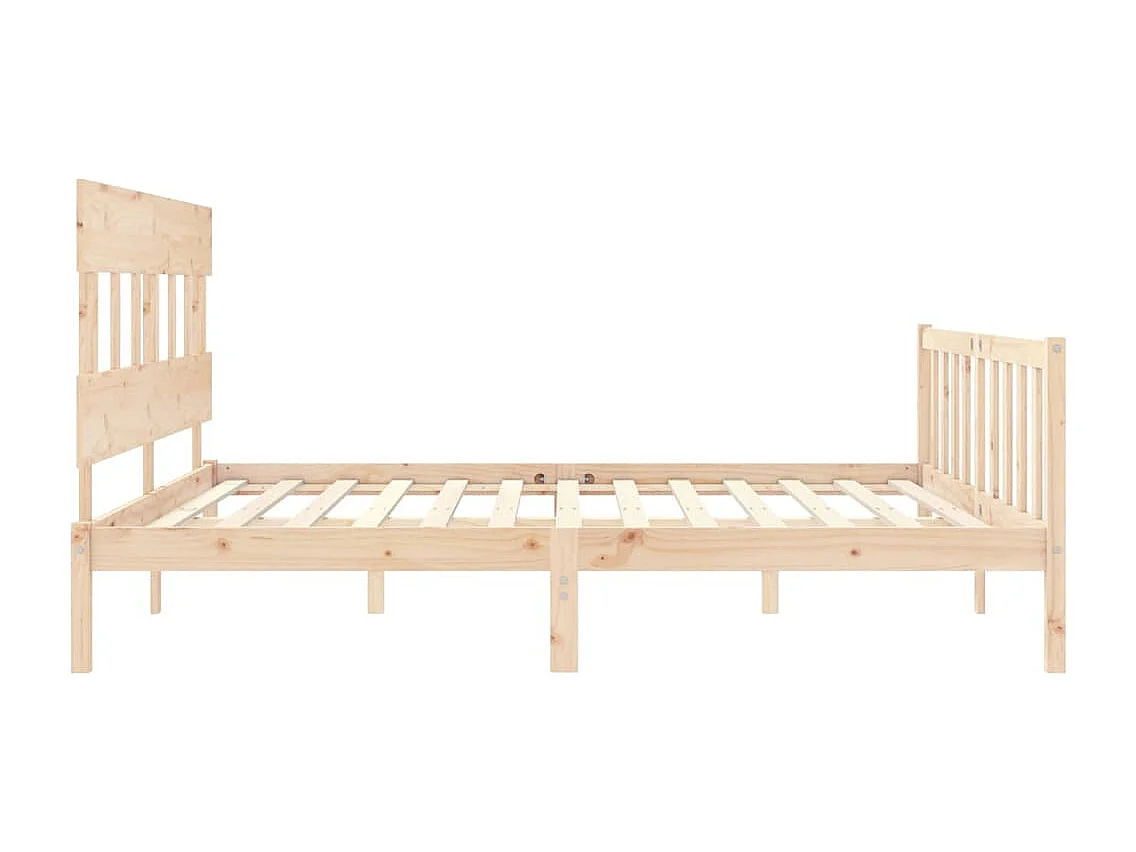 Cadre de lit avec tête de lit 200x200 cm bois massif
