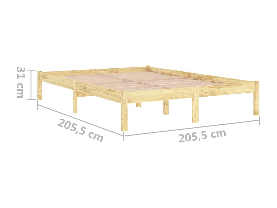 Cadre de lit Bois de pin massif 200x200 cm
