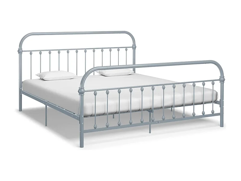 Estrutura de cama metal 180x200 cm cinzento