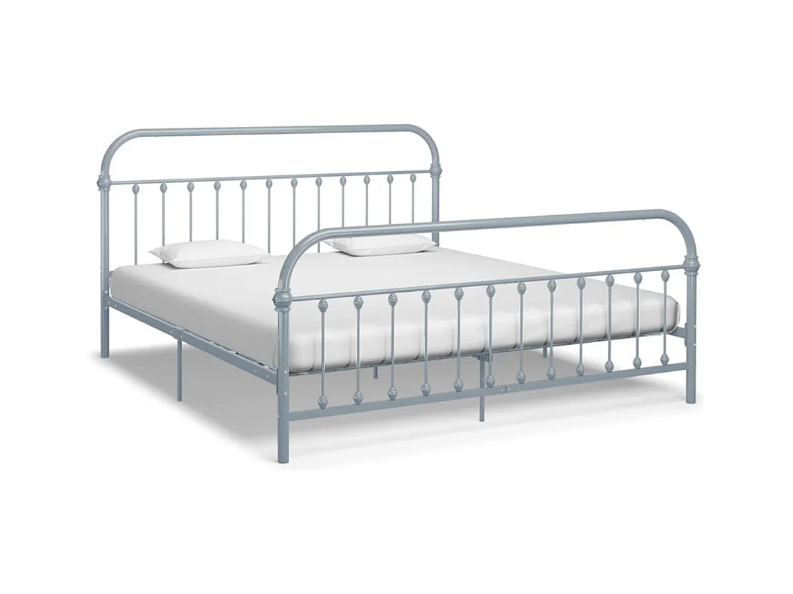Estructura de cama de metal gris 180x200 cm