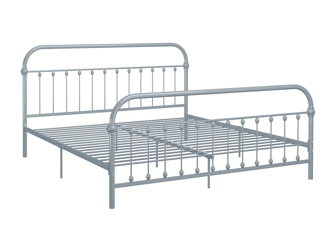 Cadre de lit Gris Métal 180 x 200 cm